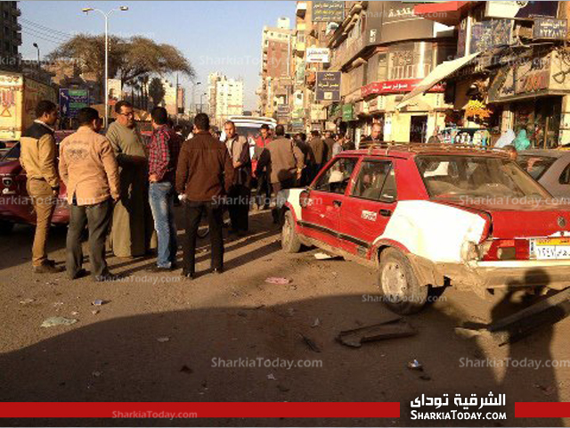 حادث تصادم بين 4 سيارات بالزقازيق بسبب "اغماء" سائق 1 newwwwwwwww