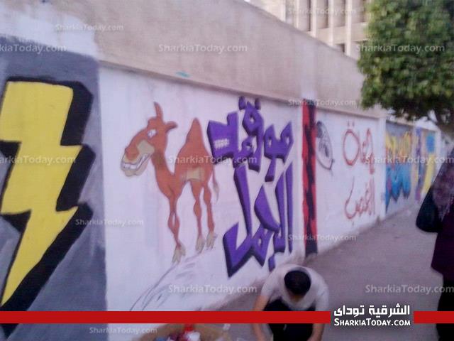 ثوار الشرقية يرسمون "جرافيتي الثوره" أمام منزل الرئيس بالزقازيق 1 2 (2)