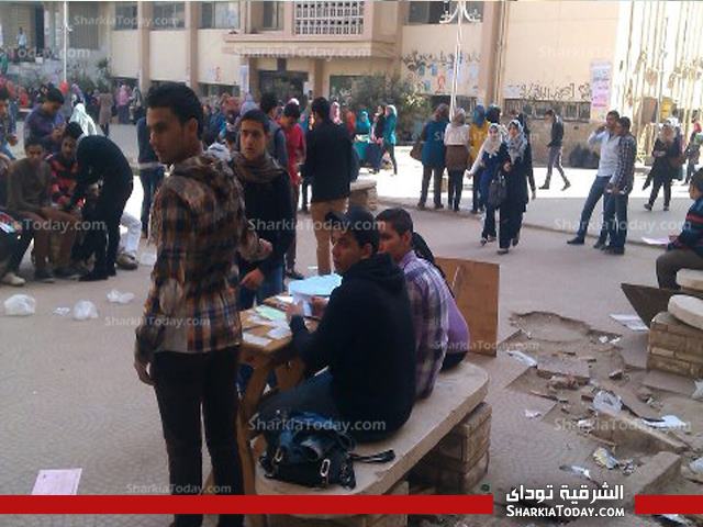 بدء انتخابات اتحاد طلاب جامعة الزقازيق وسط تامين شديد من قبل حرس الجامعه 2 2