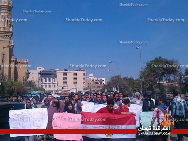 انطلاق مسيره لشباب الشرقية من أمام ديوان المحافظه باتجاه شقة الرئيس بالزقازيق 2 8