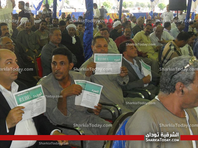 بالصور... مؤتمر "عمرو موسي" بالحسينيه يتحول لحملة جمع توقيعات "تمرد" من الحضور 3 22
