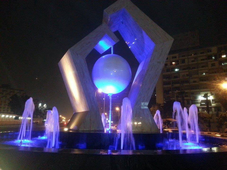 نافورة ميدان رابعة العدوية في ثوبها الجديد 1 نافورة ميدان رابعة العدوية في ثوبها الجديد