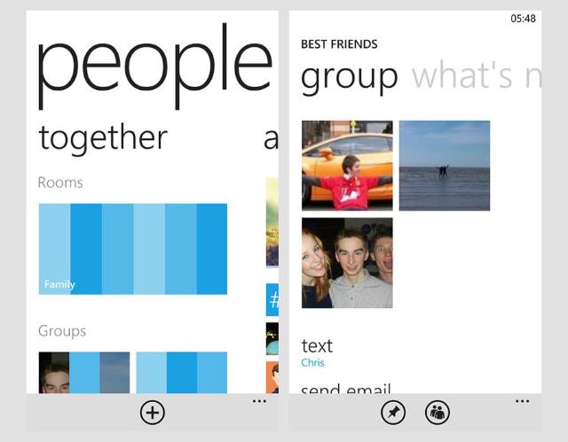 10 أسباب لتفوق هواتف "ويندوز" على "ابل" و "اندرويد" 8 خاصية Rooms and Groups تشبه في وظيفتها Google+ و هي خاصية تتميز بها هواتف ويندوز