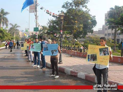 استمرارمسيرات لطلاب ضد الانقلاب بجامعه الزقازيق 1 جامعة