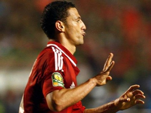 «عبد الظاهر» أمام لجنة الانضباط باتحاد الكرة: نادم على رفع «شعار رابعة» 1 عبد الظاهر أثناء تلويحه بشارة رابعة