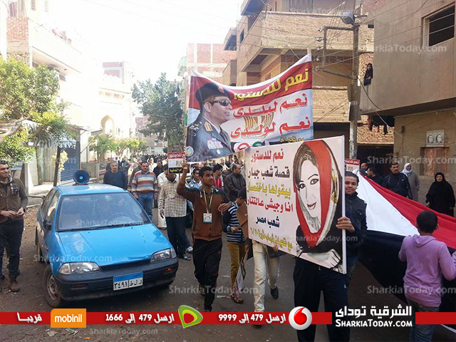 مسيرة بـ "ههيا " مسقط رأس الرئيس المعزول لتأييد الدستور 1 جيش