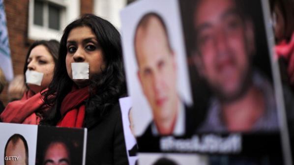 بدء محاكمة 20 صحفيا في مصر 1 BRITAIN-EGYPT-MEDIA-RIGHTS-PROTEST