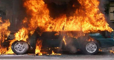 مجهولون يشعلون النيران فى سيارة معاون مباحث قسم ثانى الزقازيق أسفل منزله بمنيا القمح 1 1220147113151