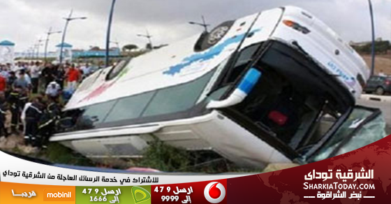 "الصحة": 8حالات وفاة وإصابة 29فى انقلاب أتوبيس بطريق الزعفرانة 1 05