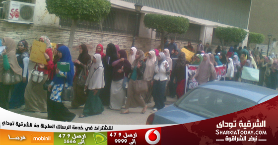 مسيرة لطالبات جامعة الزقازيق للمطالبة بالإفراج عن المعتقلين 1 مظاهره