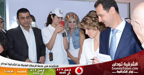 الأسد يدلي بصوته في مركز وسط دمشق 1 بشار الاسد