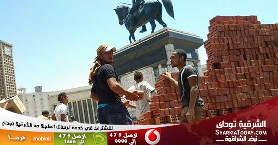 بالصور : استمرار أعمال تطوير ميدان عرابى بالزقازيق 1 ميدان