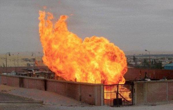 تفجير خط الغاز الطبيعي الاحتياطي بالعاشر من رمضان بعبوة ناسفة 1 تفجير