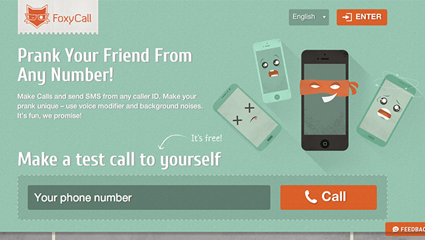 موقع لإجراء المكالمات وارسال الرسائل مجاناً مع إخفاء هوية المتصل 1 HowToFoxyCall