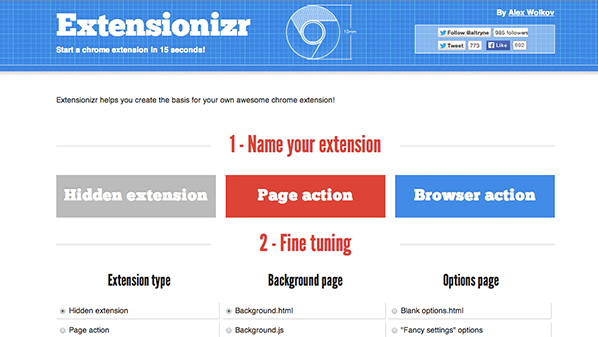 أداة لإنشاء اضافات جوجل كروم دون خبرة برمجية 1 HowToextensionizrChrome