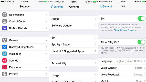 تشغيل نظام Siri للأوامر الصوتية دون الضغط على أي زر في iOS 8 1 14