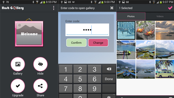 تطبيق «Hush Gallery» لإخفاء الصور وحمايتها في واتساب على أندرويد 1 HowToHideWhatsAppDroid