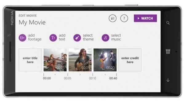 طرح تطبيق لصناعة الأفلام على « ويندوز فون » 1 Lumia_930_Movie_Creator_1-730x399-598x337