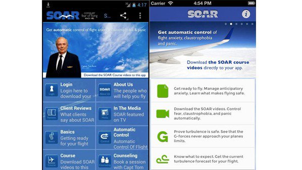 تطبيق مجاني للمُساعدة في التخلّص من رُهاب الطيران على الأجهزة الذكية 1 HowToSoariOSDroid-598x337