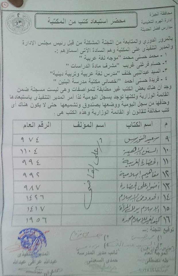 تفاصيل حرق 75 كتابًا بمدرسة بدعوى أنها «تحض على العنف والإرهاب» 10 إعدام كتب (2)