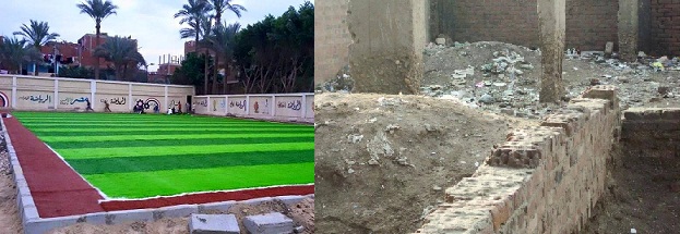 شاهد .. شباب قرية الصنافين بمنيا القمح يحولون مركز شباب القرية من «خرابة» إلي نادي متطور 1 1232
