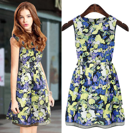 أجمل إطلالة لربيع 2015 4 kids-2015-mom-and-daughter-dress-flower-print-quality-dresses-children-s-costumes-font-b-teenage