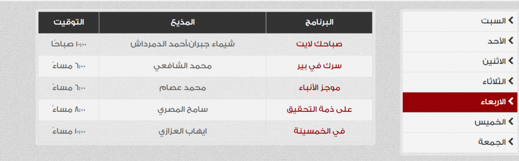 تعرف علي خريطة برامج راديو الشرقية توداي 6 برامج يوم الأربعاء علي راديو الشرقية توداي