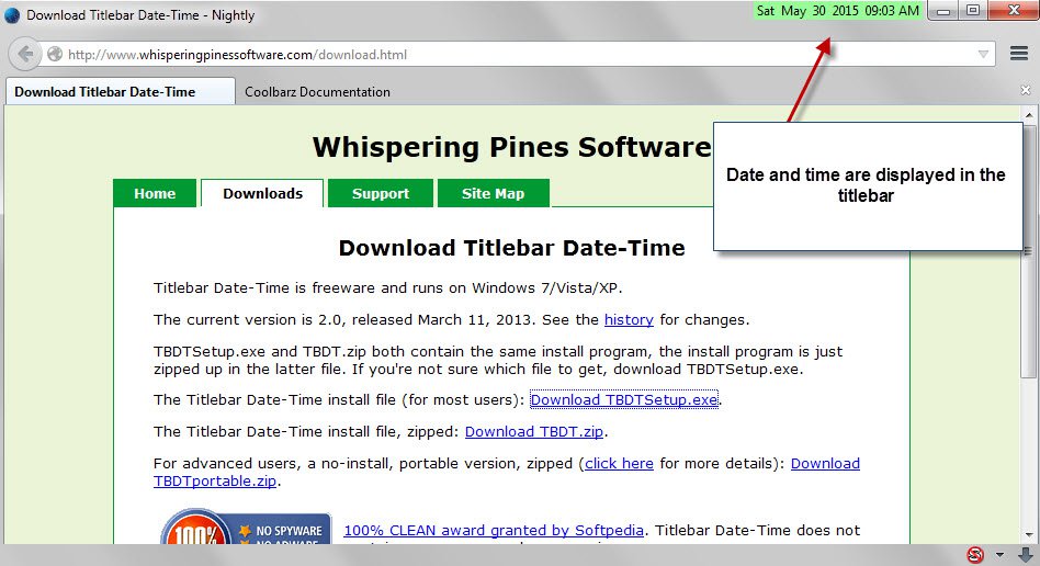 إضافة التاريخ والوقت إلى شريط عنوان أي نافذة في ويندوز 1 date-time-titlebar-display