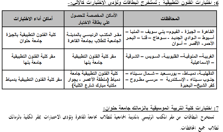 مواعيد وأماكن اختبارات القدرات لطلاب الثانوية العامة 14 72015117331193613