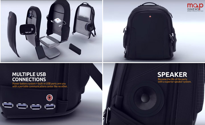 بالفيديو.. iBackPack حقيبة لشحن الأجهزة الذكية من غير شاحن ولا أسلاك 1 حقيبة