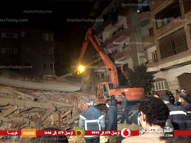 محافظ الشرقية : العقار المنهار بمنيا القمح يوجد به طابقين مخالفين 1 2