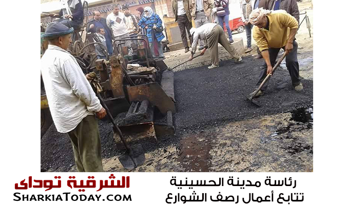 رئاسة مدينة الحسينية تتابع أعمال رصف الشوارع