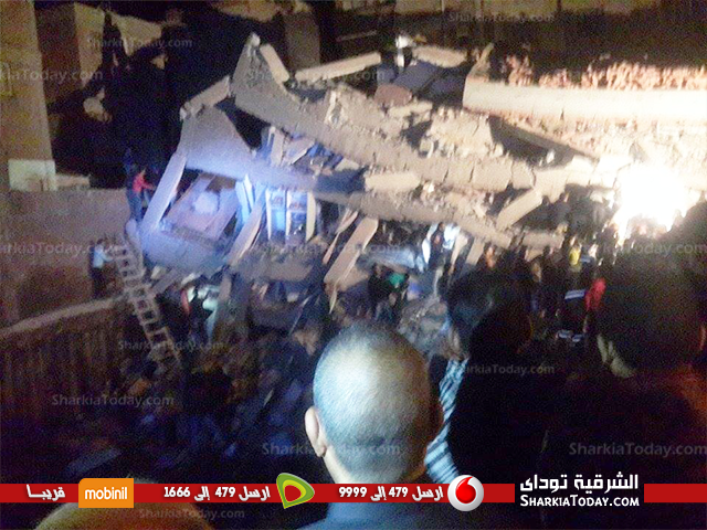 انهيار عقار من ستة طوابق بمنيا القمح وأنباء عن وقوع ضحايا 3 منيا القمح 44