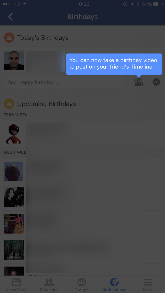 فيس بوك تتيح تسجيل مقاطع فيديو لمشاركتها مع الأصدقاء احتفالا بذكرى ميلادهم