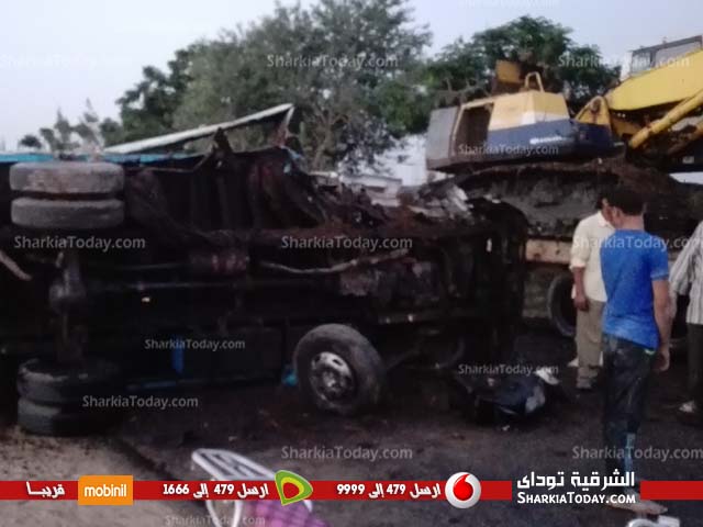 إصابة شخصين بحادث بطريق «الحسينية - صان الحجر» 3 التصادم1