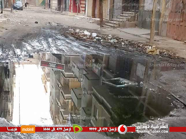 «حي الدروس» ببلبيس يغرق في مياه الصرف الصحي 1 «حي الدروس» ببلبيس يغرق في مياه الصرف الصحي