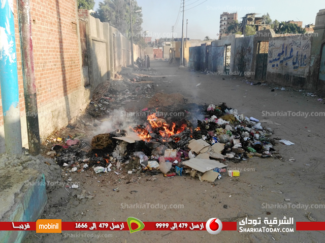«كفر البلاسي» بفاقوس تختنق بسبب حرق القمامة 2 كفر البلاسي
