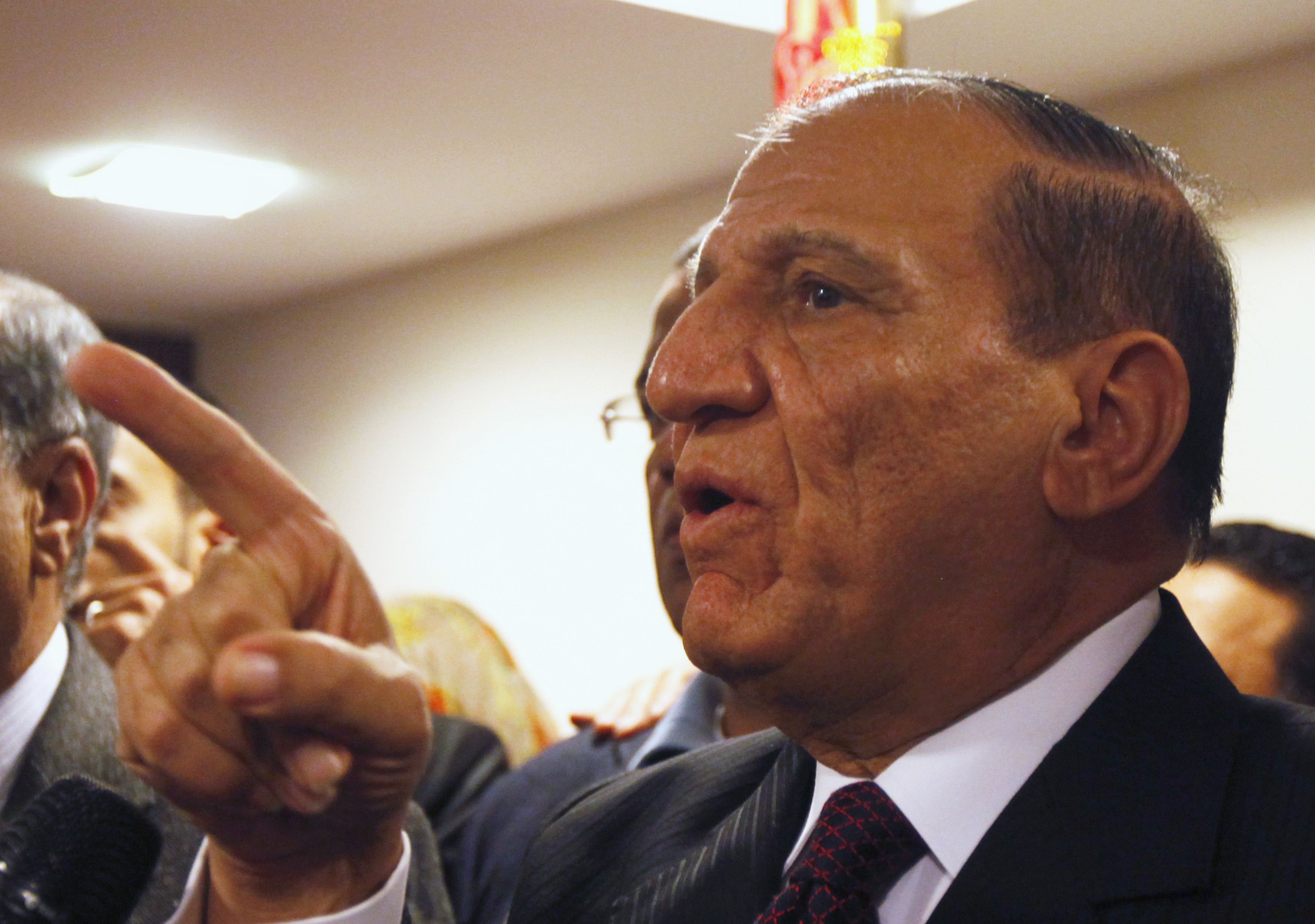 Egypt's former army chief of staff Sami Anan, speaks during news conference at his office in Cairo