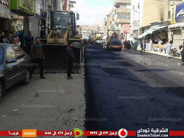 بدء أعمال الرصف بشارع «النقراشي» بفاقوس 1 النقراشي