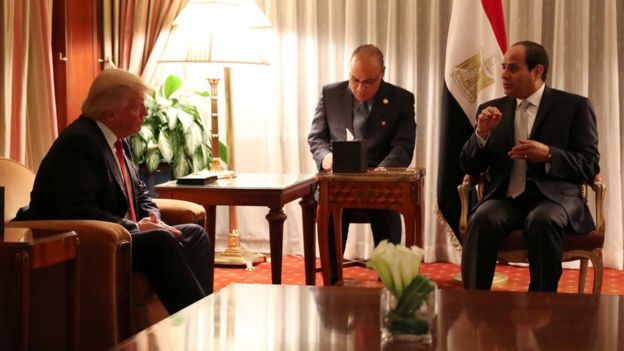 ترامب يدعم الرئيس السيسي في مكافحة الإرهاب والتطرف