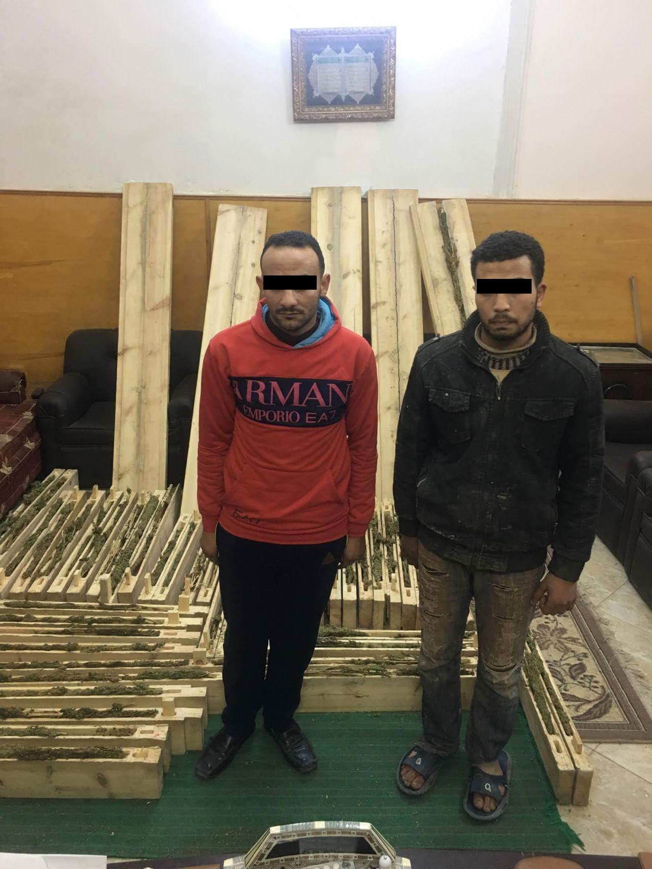 ضبط شخصين بحوزتهما بانجو داخل مخازن سرية في أخشاب بفاقوس 3 ضبط شخصين بحوزتهم كميات كبيرة من نبات البانجو المخدر بفاقوس 2 1