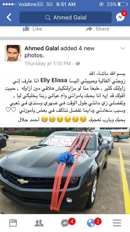 2قصة «شبيهة إليسا».. سر السيارة الفارهة ورسالة زوجها التى أثارت جدل على فيسبوك