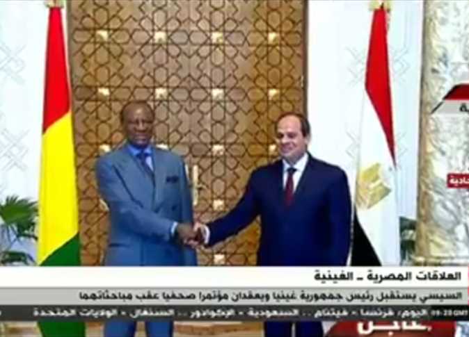 السيسي يستقبل رئيس غينيا بقصر الاتحادية 1