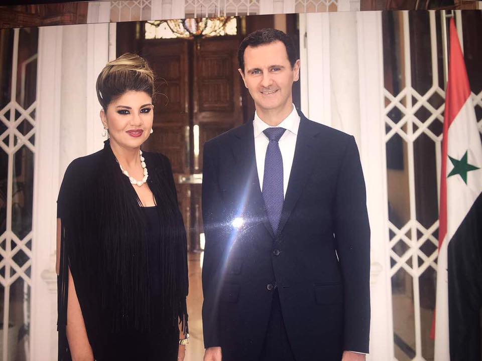 شلبي تنشر صورتها مع بشار الأسد