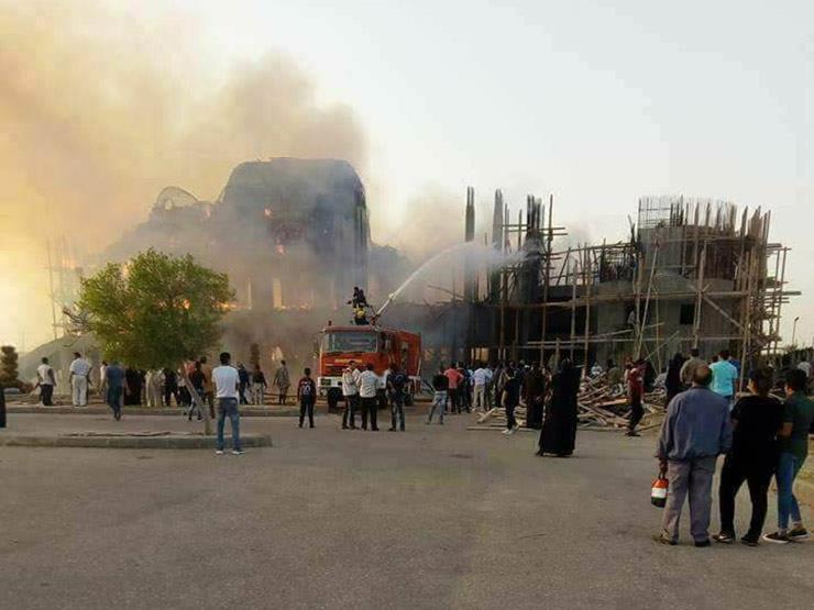 حريق دير مارمينا بالإسكندرية