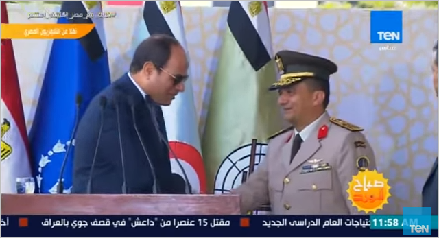 السيسي يصدق على التحاق العقيد ياسر وهبة بكلية الدفاع الوطني 1 السيسي وياسر وهبة