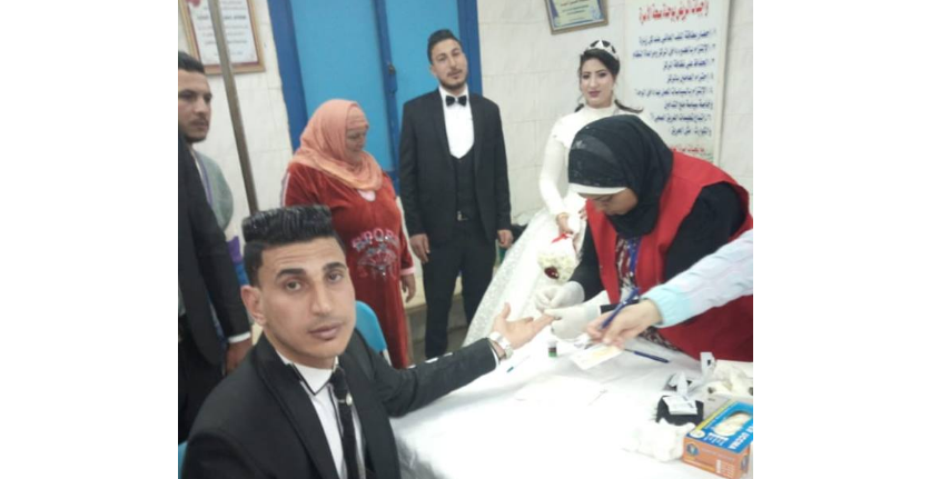 عريس وشقيقه يشاركان في حملة 100 مليون صحة قبل زفافهما بالشرقية 14 fgf