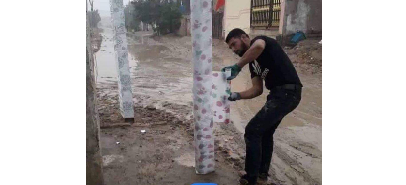أغطية بلاستيك على أعمدة الإنارة