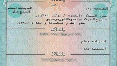 استخراج شهادة ميلاد