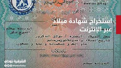 استخراج شهادة ميلاد